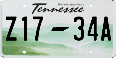 TN license plate Z1734A