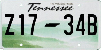 TN license plate Z1734B