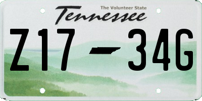 TN license plate Z1734G