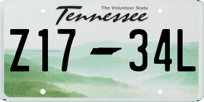 TN license plate Z1734L