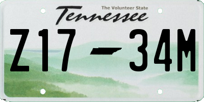 TN license plate Z1734M