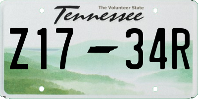 TN license plate Z1734R