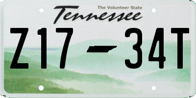 TN license plate Z1734T