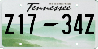 TN license plate Z1734Z