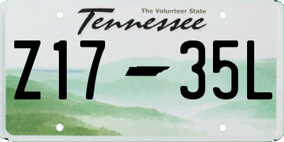 TN license plate Z1735L