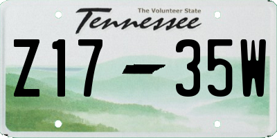 TN license plate Z1735W