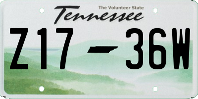 TN license plate Z1736W