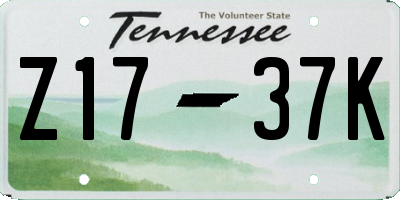 TN license plate Z1737K