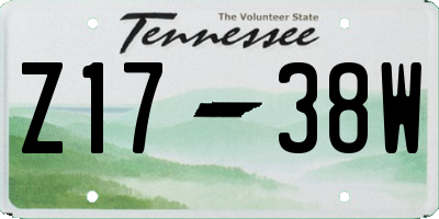 TN license plate Z1738W