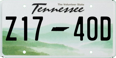TN license plate Z1740D