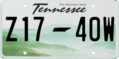 TN license plate Z1740W