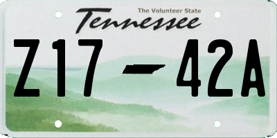 TN license plate Z1742A