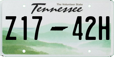 TN license plate Z1742H