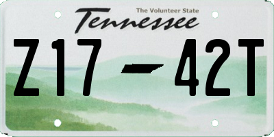 TN license plate Z1742T