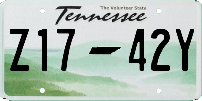 TN license plate Z1742Y