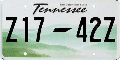 TN license plate Z1742Z