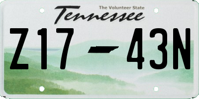 TN license plate Z1743N