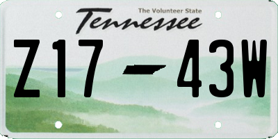 TN license plate Z1743W