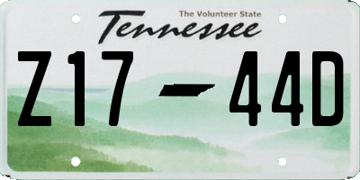 TN license plate Z1744D