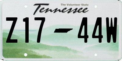 TN license plate Z1744W