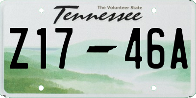 TN license plate Z1746A