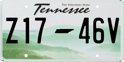 TN license plate Z1746V