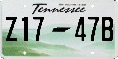 TN license plate Z1747B