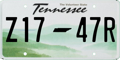 TN license plate Z1747R