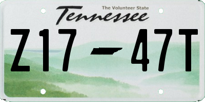 TN license plate Z1747T