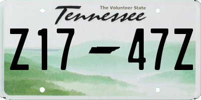 TN license plate Z1747Z