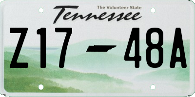 TN license plate Z1748A