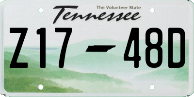TN license plate Z1748D