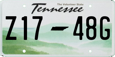 TN license plate Z1748G