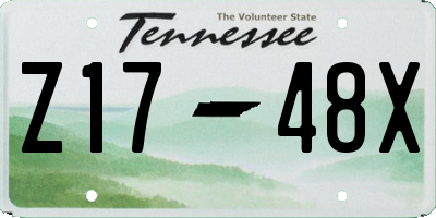 TN license plate Z1748X