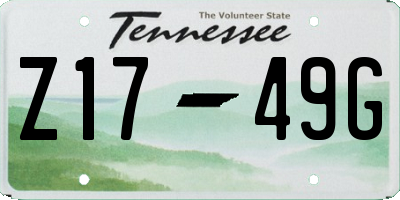 TN license plate Z1749G