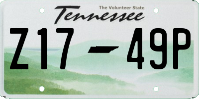 TN license plate Z1749P