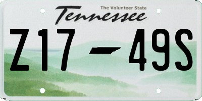 TN license plate Z1749S