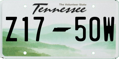 TN license plate Z1750W