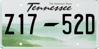 TN license plate Z1752D