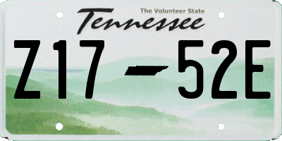 TN license plate Z1752E