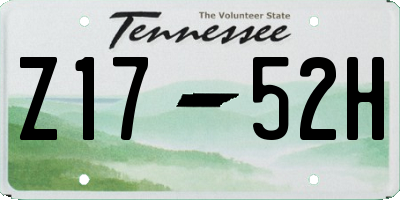 TN license plate Z1752H