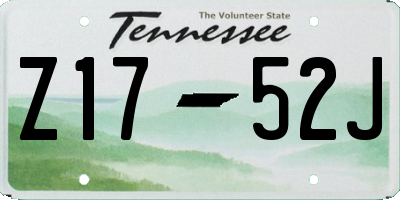 TN license plate Z1752J