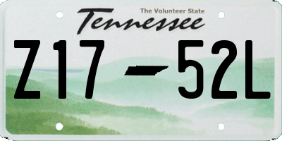 TN license plate Z1752L