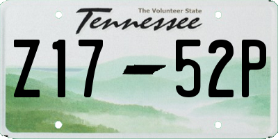TN license plate Z1752P