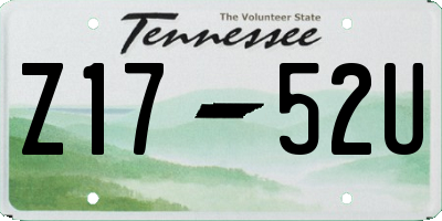 TN license plate Z1752U