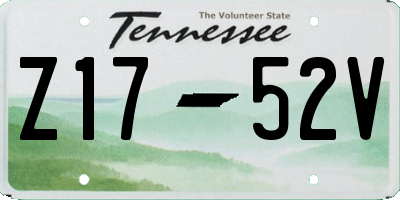 TN license plate Z1752V