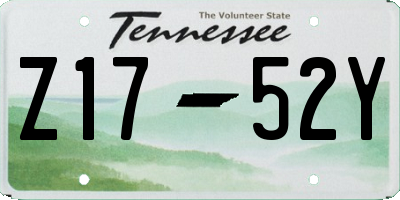 TN license plate Z1752Y