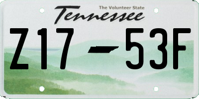 TN license plate Z1753F