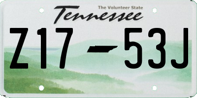 TN license plate Z1753J