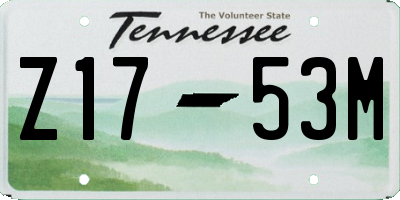 TN license plate Z1753M